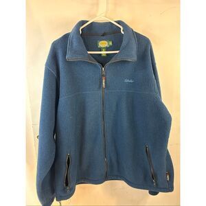 Cabela Polartec‎ zipper fleece USA Blue large Pull Over Men's